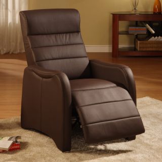 Rissanti Campbell Faux Leather Push Back Recliner   Recliners