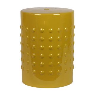 Powis Ceramic Stool   Yellow   Patio Tables