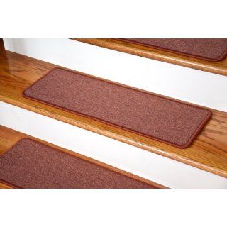 Dean DIY Peel and Stick Serged Non Skid Carpet Stair Treads   Terra Cotta (13) 27" x 9" Runner Rugs Staircase Step Treads
