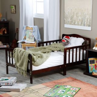 The Orbelle Contemporary Solid Wood Toddler Bed   Cherry   Standard Toddler Beds