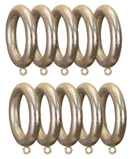 Menagerie 1.875 in. Antique Silver Smooth Drapery Rings   Set of 10   Curtain Rods and Hardware