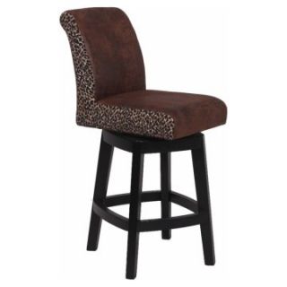 Chintaly Leopard 26 in. Swivel Counter Stool   Black   Bar Stools