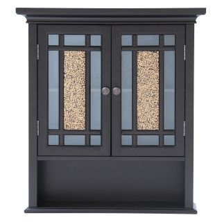 Elegant Home Windsor Espresso Bathroom Wall Cabinet with 2 Doors and 1 Shelf   Wall Cabinets