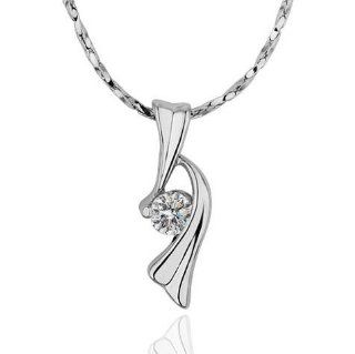 Atlas Jewels Bridal Style Solitaire Swarovski Elements Crystal Petite Pendant Necklace, 18" Jewelry