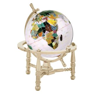 Kalifano Opal 4 in. Gemstone Globe with Nautical Stand   Globes
