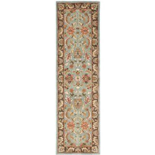 Safavieh HG812B Heritage Collection 2 Feet 3 Inch by 20 Feet Handmade Hand spun Wool Area Runner, Blue and Brown   Area Rugs