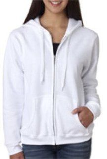 Gildan Missy Fit Zip Hooded Sweatshirt White S 