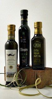 Da Vinci Crude Extra Virgin Olive Oil Gift Set Holiday 2013 (3 bottles)  Balsamic Vinegars  Grocery & Gourmet Food