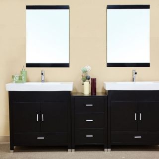 Bellaterra Andria 80.7 in. Black Double Bathroom Vanity with Optional Mirror   Double Sink Bathroom Vanities