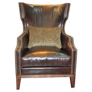 A.R.T. Furniture Madison Chenille and Leather Wing Chair   Accent Chairs