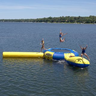 RAVE Sports 15 ft. Aqua Jump Water Trampoline with Launch and Log Waterpark   Water Slides & Water Parks