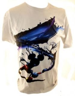 Mickey Mouse Mens T Shirt   Epic Mickey Wet Paint Graphic on Gray (Disney) (X Small) Clothing