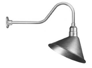 ANP Lighting A814 49 E6 49 Galvanized Angle RLM Spun Aluminum Angle Shade with Gooseneck Extension Arm Mounting   Desk Lamps  