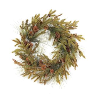 23 in. Pinecone and Pine Needle Wreath   Christmas Wreaths