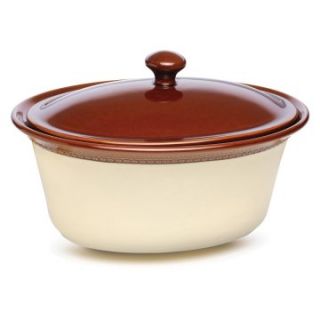 Paula Deen Signature Stoneware Southern Gathering 3.5 qt. Covered Oval Casserole   Chestnut   Baking Dishes