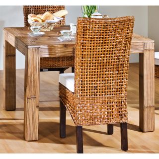 Hospitality Rattan Pegasus Indoor Rattan & Wicker Square Dining Table   Natural   Dining Tables