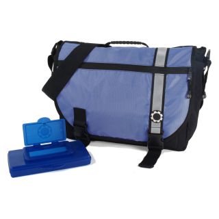 Dad Gear Courier Diaper Bag   Blue Retro Stripe   Designer Diaper Bags