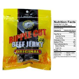 Golden Valley Meat Snacks 816 Classic Beef Jerky 3.25 Oz   Ripple Original  Jerky And Dried Meats  Grocery & Gourmet Food