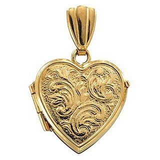 14K Yellow Gold 13.50 mm Heart Locket CleverEve Jewelry