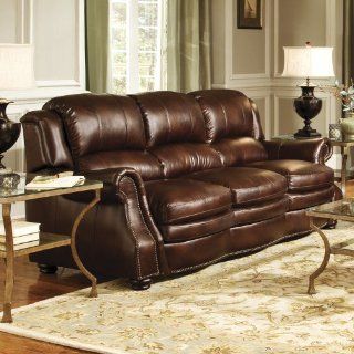 Novo Home Hampton Sofa in Chestnut Bonded Leather  