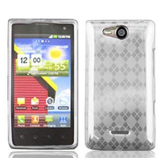 LG Lucid / Cayman / VS840 Soft TPU Gel Silicone Skin Case   Clear Check Cell Phones & Accessories