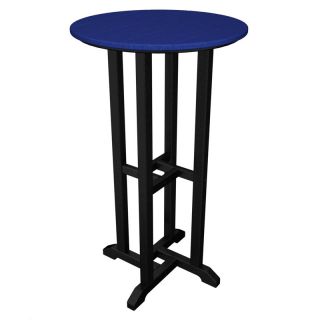POLYWOOD® Recycled Plastic 24 in. Contempo Pub Table   Vibrant Dual Colors with Black Frame   Patio Tables
