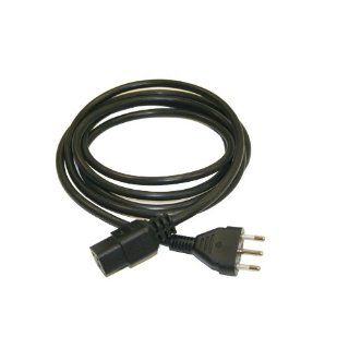Interpower 86260060 Italian Cord Set, CEI 23 50 S17 Plug Type, IEC 60320 C19 Connector Type, Black Plug Color, Black Cable Color, 16A Amperage, 250VAC Voltage, 2.5m Length