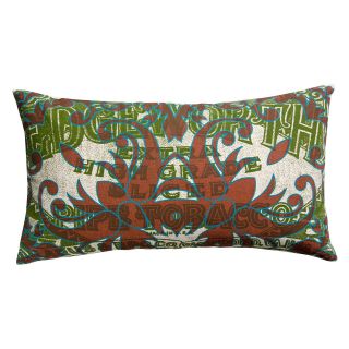 Koko Company 27 in. Press Oblong Pillow   Green/Marron   Decorative Pillows