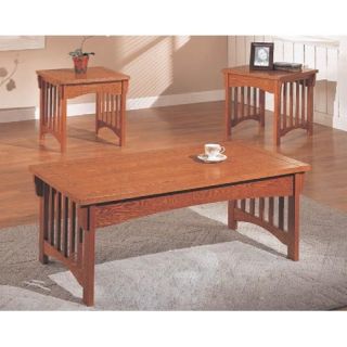 Missionary 3 Piece Oak & Veneer Table Set   Coffee Table Sets