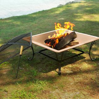 Florence 33 inch Square Copper Finish Fire Pit   Fire Pits