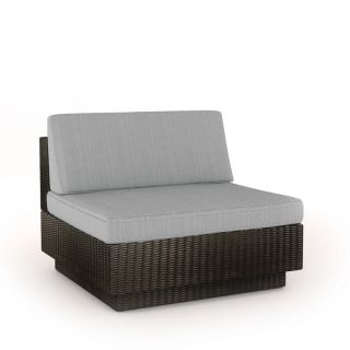 Sonax All Weather Wicker Textured Black Armless Middle Seat   Wicker Furniture