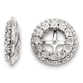 Sterling Silver Diamond Earrings Jacket   JewelryWeb Jewelry