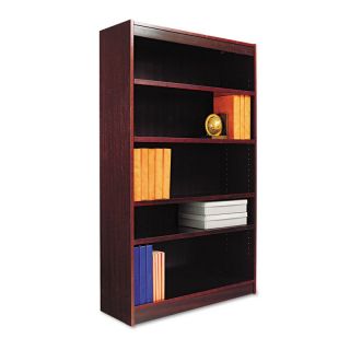 Alera BCS56036MY Square Corner Wood Veneer Bookcase   Mahogany   Bookcases