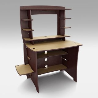 Legare Natural and Espresso Reversible Desk with Hutch   Elementary Desks