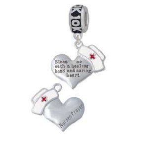 Nurse's Prayer Heart   Healing Hand 10K Run Charm Dangle Bead Delight Jewelry Jewelry