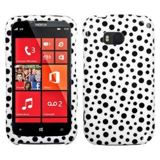 MYBAT NK822HPCIM1034NP Compact and Durable Protective Cover for Nokia Lumia 822   1 Pack   Retail Packaging   Black Mixed Polka Dots Cell Phones & Accessories