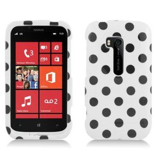 Aimo NK822PCPD300 Cute Polka Dot Hard Snap On Protective Case for Nokia Lumia 822   Retail Packaging   Black/White Cell Phones & Accessories