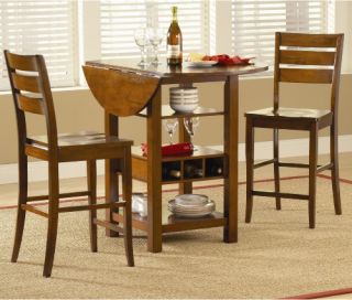 Ridgewood 3 pc. Counter Height Drop Leaf Dining Set   Mahogany   Dining Table Sets