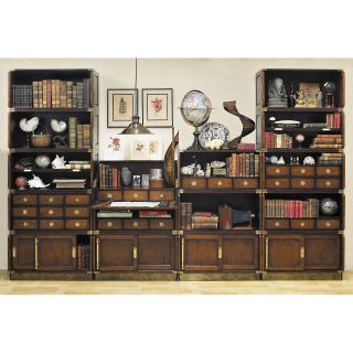Authentic Models Campaign Modular Wood Bookcase Wall   Bookcases