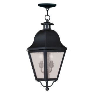 Livex Amwell 2546 04 2 Light Outdoor Chain Hang in Black   Outdoor Hanging Lights
