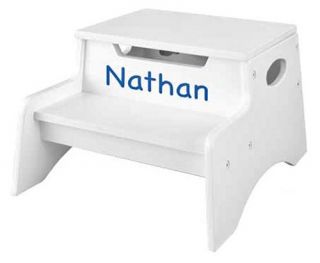 KidKraft Personalized White Step N Store Step Stool   Specialty Chairs