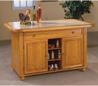 Sunset Trading Julian Kitchen Island with Sliding Ceramic Tile Top   Kitchen Islands and Carts