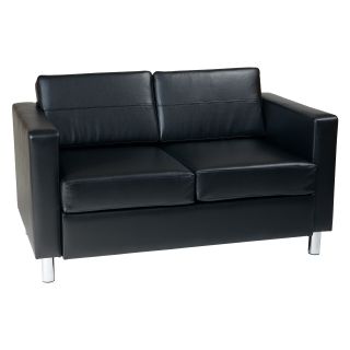 Six Avenue Pacific Loveseat   Black Faux Leather/Vinyl   Club Chairs