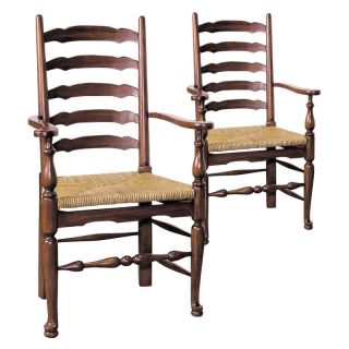 English Country Ladderback Arm Chair   Set of 2