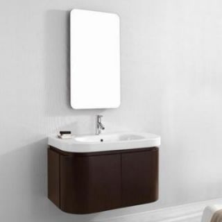 Virtu USA Marvella 36 in. Single Sink Bathroom Vanity Set   Walnut   Single Sink Bathroom Vanities