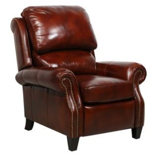 Barcalounger Churchill II Leather Recliner with Nailheads   Recliners