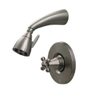 Whitehaus 614.848SH ACO Blairhaus Truman 2 5/8 Inch Pressure Balance Valve with Showerhead and Hexagon Shaped Cross Handle, Antique Copper   Shower Systems  
