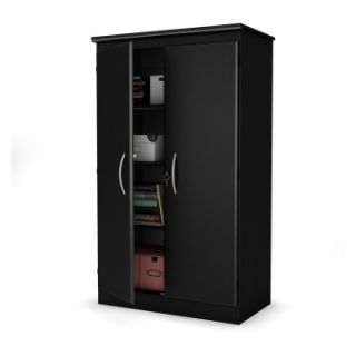 South Shore Morgan Collection Storage Cabinet Pure Black   Bookcases
