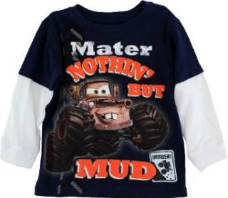 Disney Cars Mater "Nothin' But Mud" Navy Toddler Boys Tee Shirt 2T 4T (3T) Fashion T Shirts Clothing