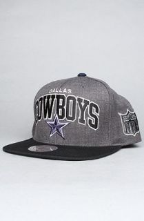 Mitchell & Ness The Dallas Cowboys Arch Logo G2 Snapback Hat in Gray,Hats for Men, One Size,Gray Clothing